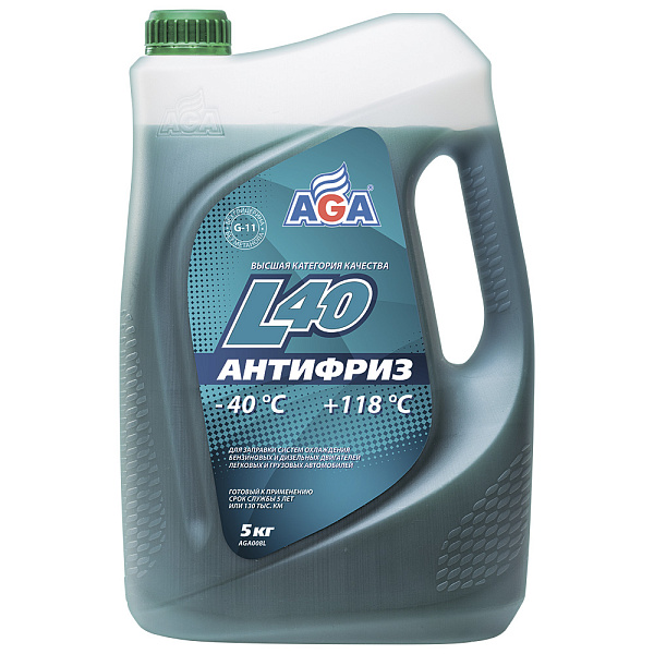 Антифриз готовый к применению AGA008L Сине-зелёный G11  5 кг.