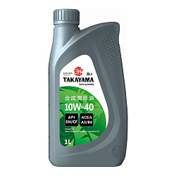Моторное масло TAKAYAMA SN/CF  10W-40  1 л. п/синт.