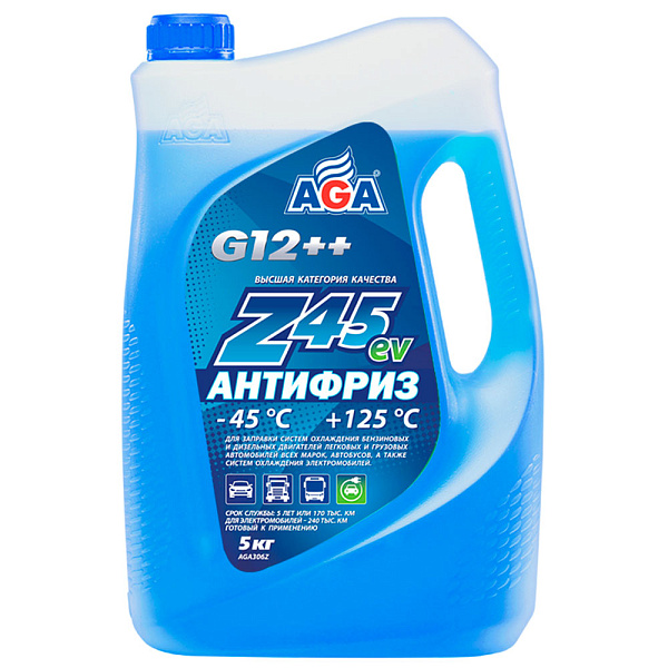 Антифриз готовый к применению AGA306Z Синий G12++  5 кг.