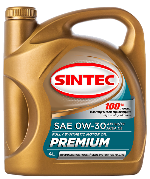 Моторное масло SINTEC Premium C3 SP/CF  0W-30  4 л. синт.